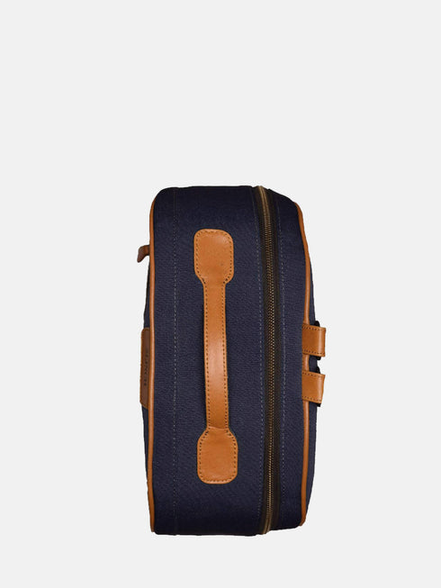 Canvas Backpack - Blue/Tan