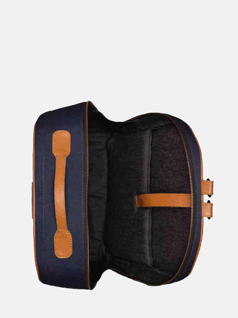 Canvas Backpack - Blue/Tan