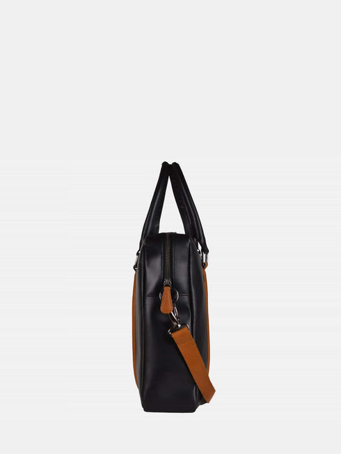 Leather Laptop Bag - Black