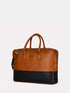 Leather Laptop Bag - Black/Tan