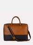 Leather Laptop Bag - Black/Tan