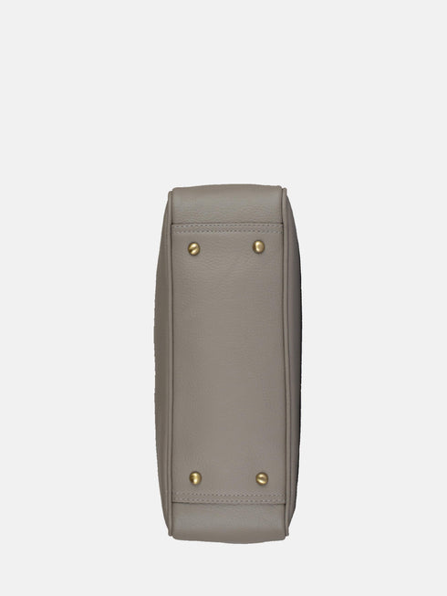 Leather Tote - Grey