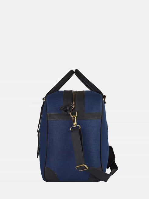 Leather Travel Bag - Black / Blue
