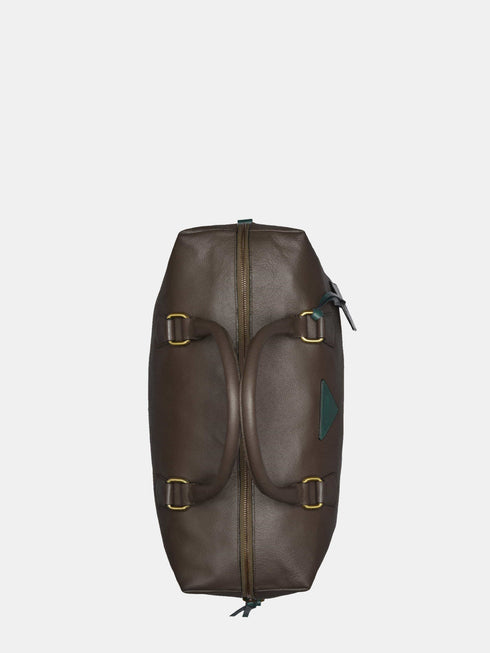 Leather Travel Bag - Grey-Green