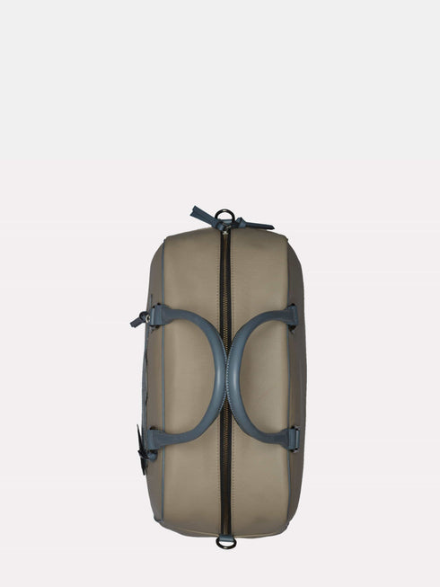 Leather Travel Bag - Beige/Blue