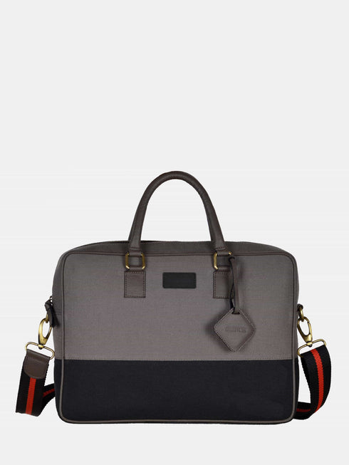 Canvas Laptop Bag - Black/Grey