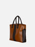 Leather Laptop Bag - Black/Tan