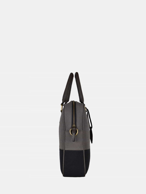 Canvas Laptop Bag - Black/Grey