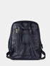 Leather Backpack - Navy Blue
